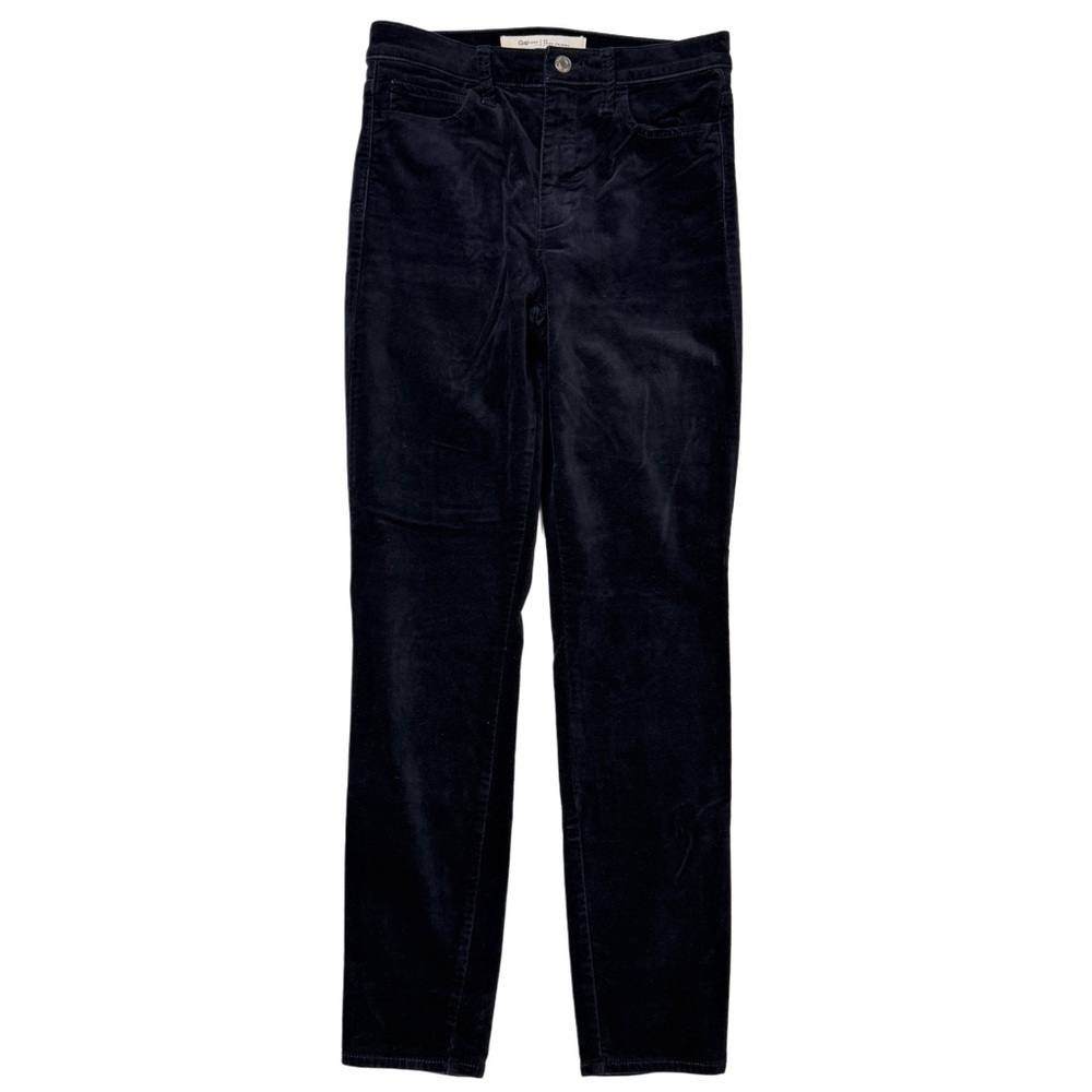 {GAP 1969} "True Skinny Super High Rise" True Black Velvet Jeans